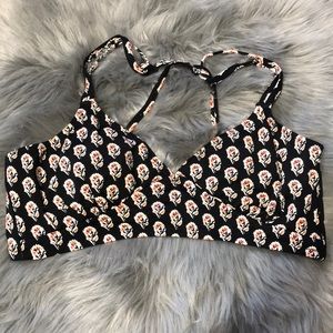 Garnet Hill Swimsuit Floral Cris Cross Top